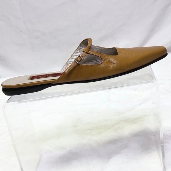 Cole Haan City Flat Leather Tan Mules - Picture 3 of 6